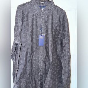 Polo Ralph Lauren Slim Fit Gray Paisley Casual Button Down Shirt